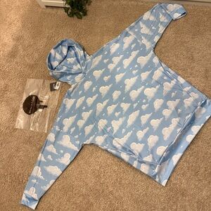 CLOUD NINE HOODIE JUMPER WITH POCKETS SIZE SMALL BLUE WHITE BLACKMILK BM